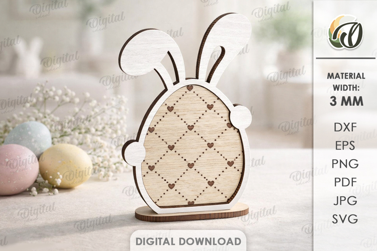 3D Easter Egg Stand Laser Cut. Easter Stand Decor SVG