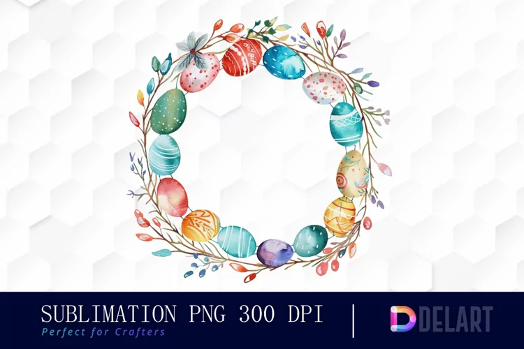 Easter Egg Wreath Graphics Clipart