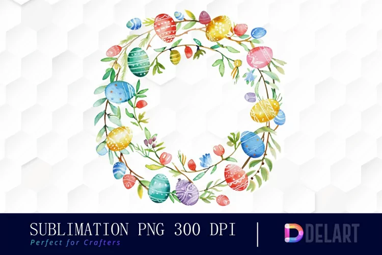 Easter Egg Wreath Graphics Clipart