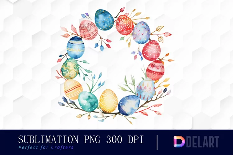 Easter Egg Wreath Graphics Clipart
