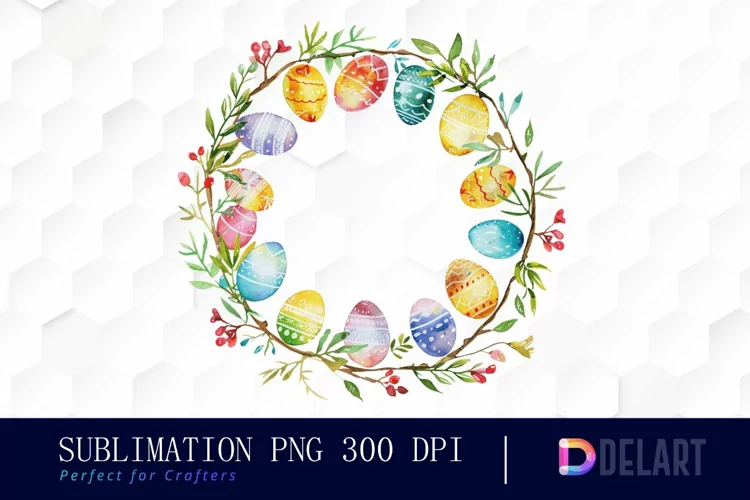 Easter Egg Wreath Graphics Clipart