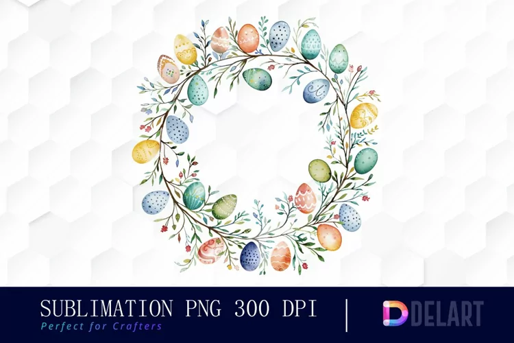 Easter Egg Wreath Graphics Clipart