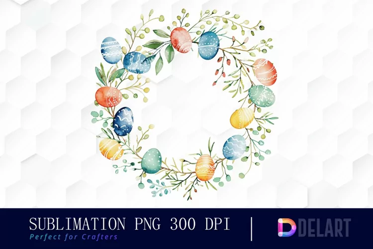 Easter Egg Wreath Graphics Clipart