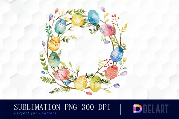 Easter Egg Wreath Graphics Clipart
