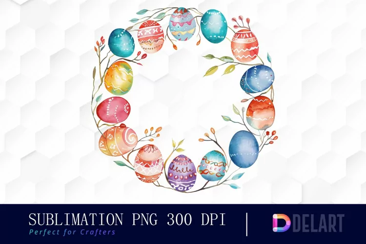 Easter Egg Wreath Graphics Clipart