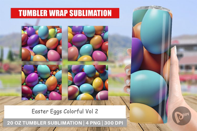 Tumbler Sublimation Wrap Easter Eggs Colorful