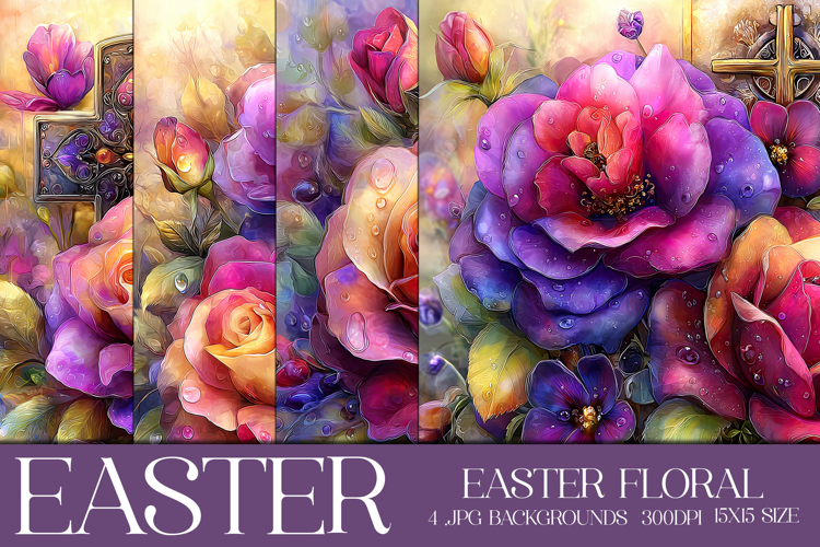 Easter Background, Easter Flowers, Christian Backgrounds, 11 example image 1