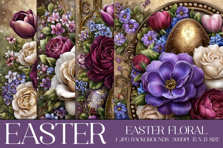 Easter Background, Easter Flowers, Spring Backgrounds, s29