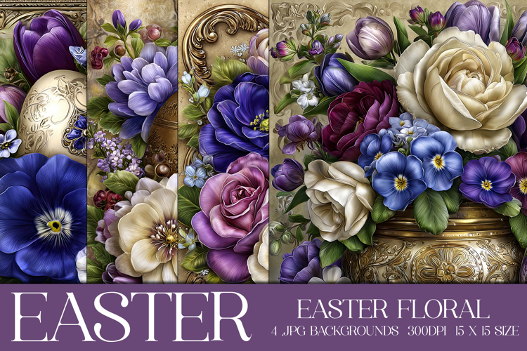 Easter Background, Easter Flowers, Spring Backgrounds, s31