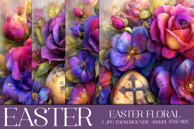 Easter Background, Easter Flowers, Christian Backgrounds, s5 example image 1