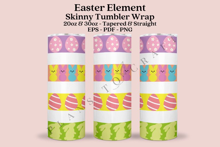 Easter Element Skinny Tumbler Sublimation Wrap