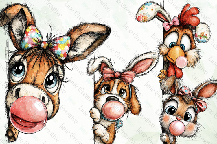 Easter Farm Animal Clipart