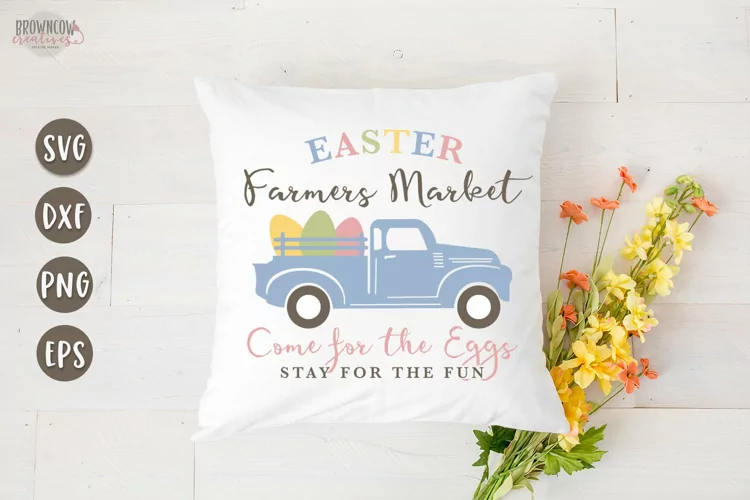 Easter Farmers Market Farmhouse Sign SVG | Cut File