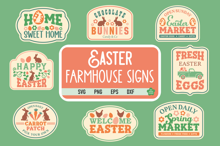 Easter Farmhouse Sign Svg Cut Files, Easter Svg Bundle