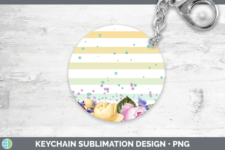 Easter Floral Keychain Sublimation Keyring Designs