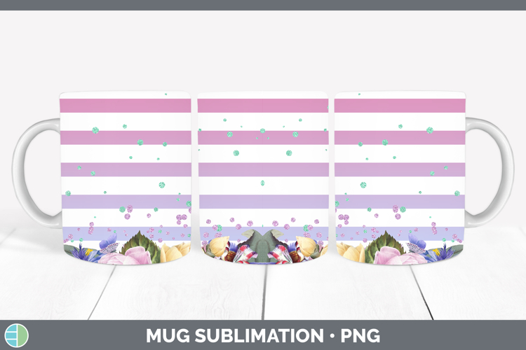 Easter Floral Mug Wrap Sublimation Coffee Cup Designs