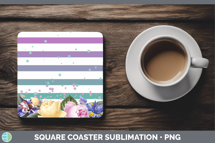 Easter Floral Square Coaster Sublimation Coaster Designs
