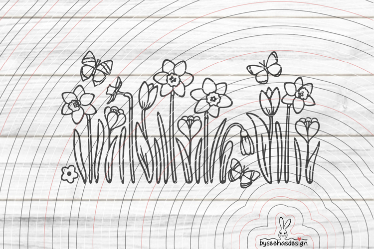Easter Flowers Cutting file SVG DXF example image 1