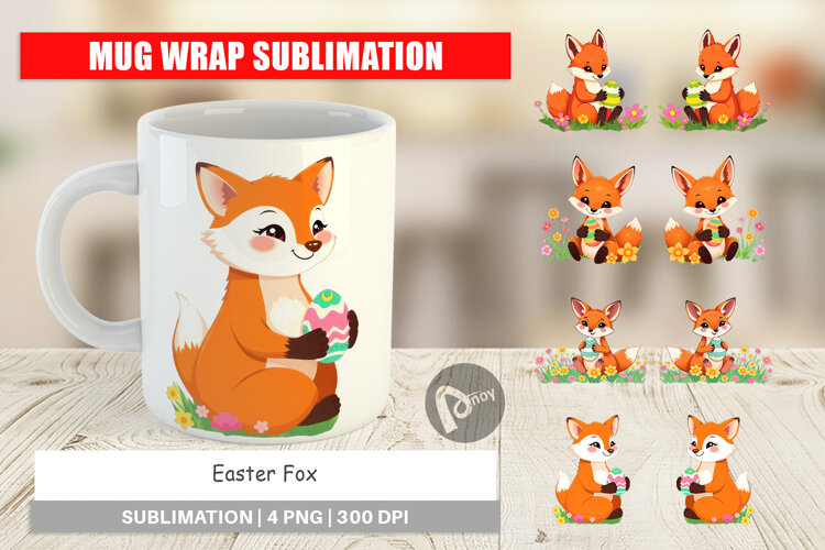 Mug Wrap Easter Fox example image 1