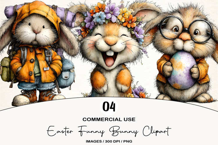 Easter Funny Bunny Clipart
