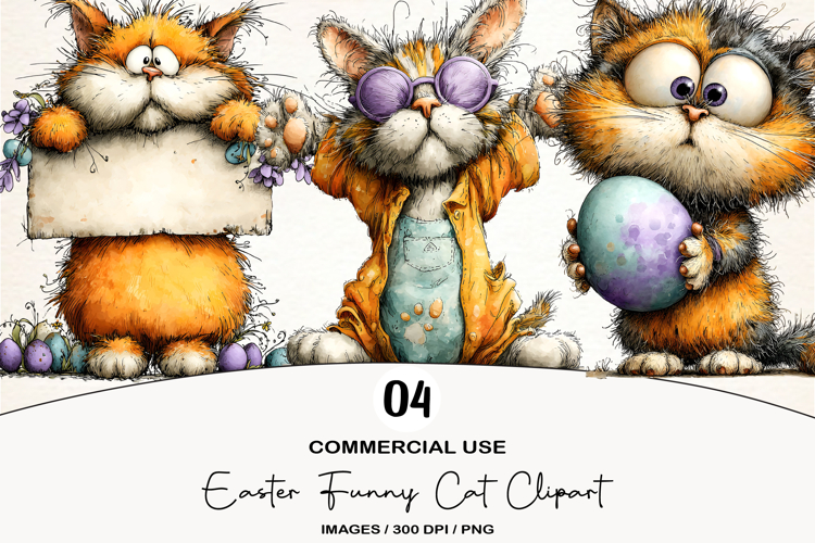 Easter Funny Cat Clipart