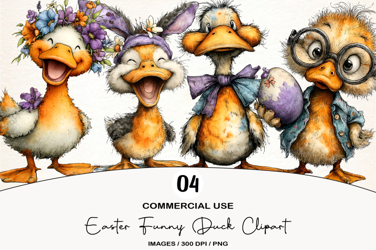 Easter Funny Duck Clipart