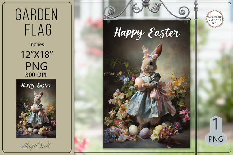 Easter Garden flags| Sublimation|Happy Easter bunny flags