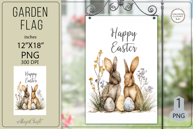 Happy Easter Garden flags| Garden Flag Sublimation|bunny