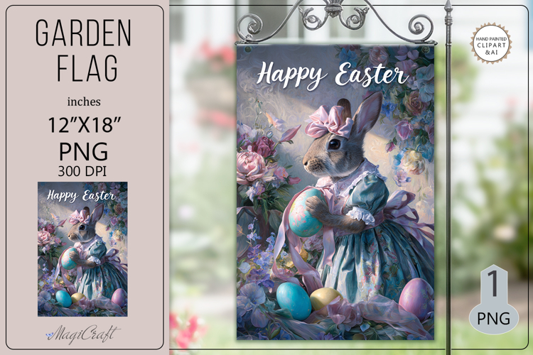Easter Garden flags| Sublimation|Happy Easter bunny flags