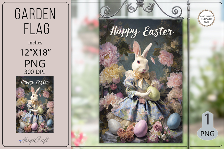 Easter Garden flags| Sublimation|Happy Easter bunny flags