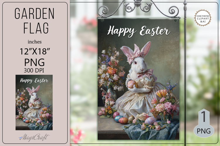 Easter Garden flags| Sublimation|Happy Easter bunny flags