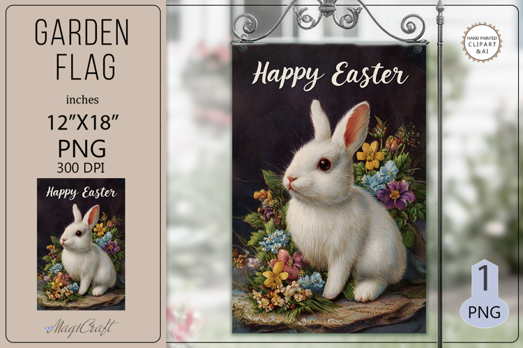 Welcome Garden flags| Sublimation|Happy Easter bunny flags