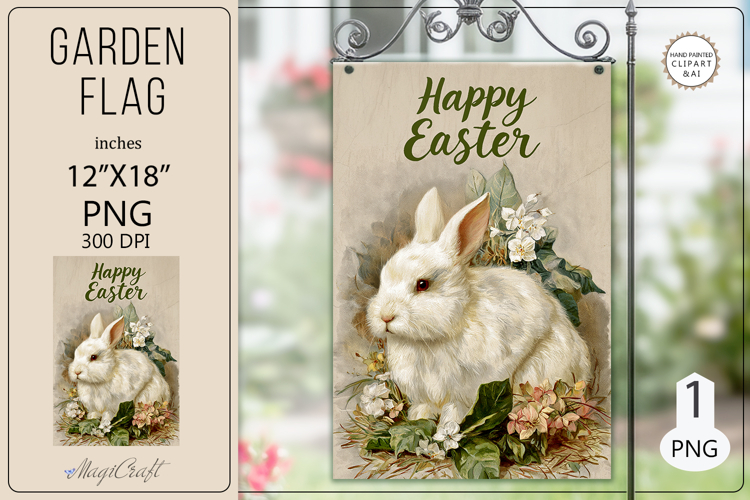 Welcome Garden flags| Sublimation|Happy Easter bunny flags