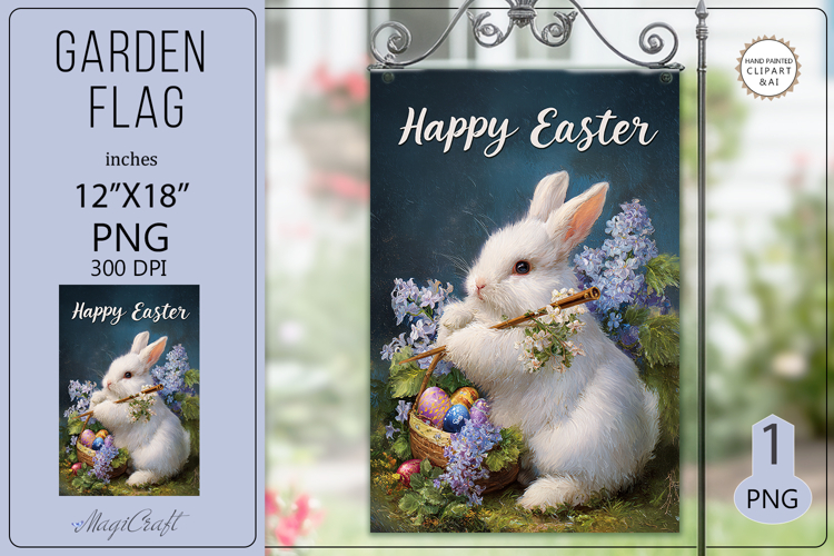 Welcome Garden flags| Sublimation|Happy Easter bunny flags