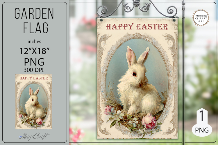 Welcome Garden flags| Sublimation|Happy Easter bunny flags