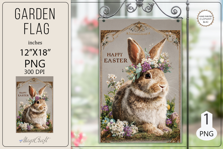 Welcome Garden flags| Sublimation|Happy Easter bunny flags