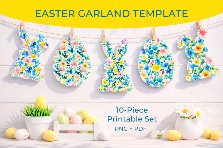 easter garland template, Easter garland printable