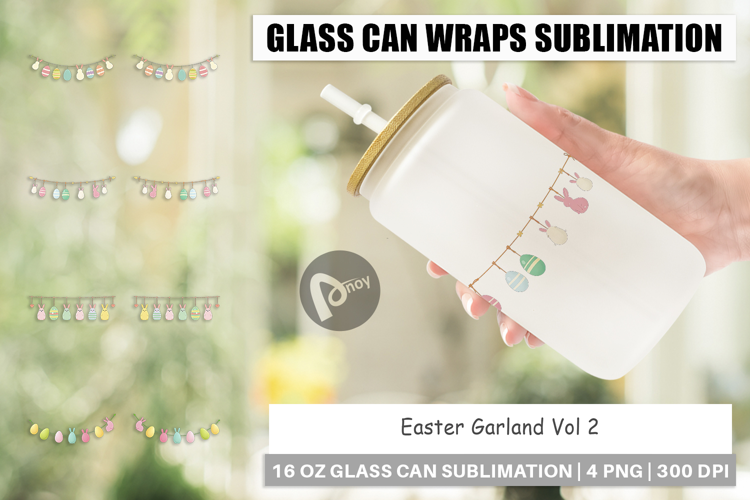 Glass Can Easter Garland