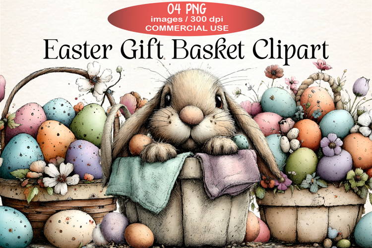 Easter Gift Basket Clipart