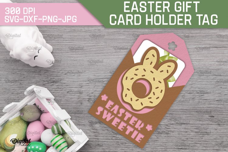 Easter Gift Card Holder Tag. Easter Card Holder Paper Cut example image 1