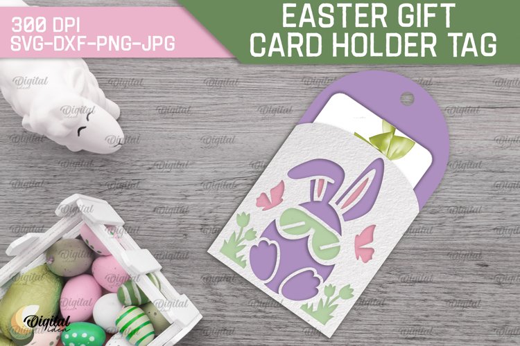 Easter Gift Card Holder Tag. Easter Card Holder Paper Cut