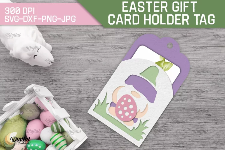 Easter Gift Card Holder Tag. Easter Card Holder Paper Cut