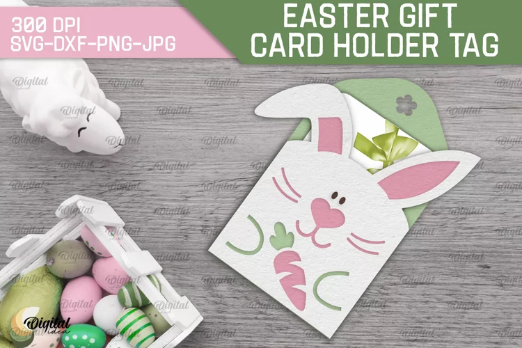 Easter Gift Card Holder Tag. Easter Card Holder Paper Cut