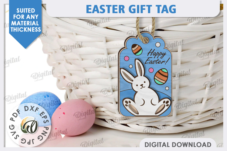 Easter Gift Tag Laser Cut. Easter Basket Tag SVG
