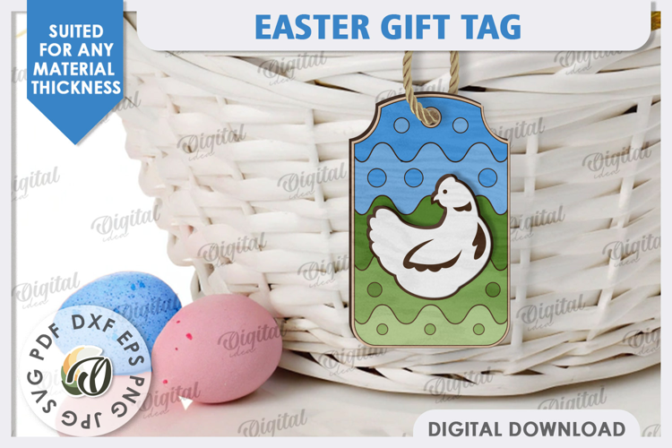 Easter Gift Tag Laser Cut. Easter Basket Tag SVG