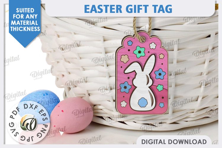 Easter Gift Tag Laser Cut. Easter Basket Tag SVG