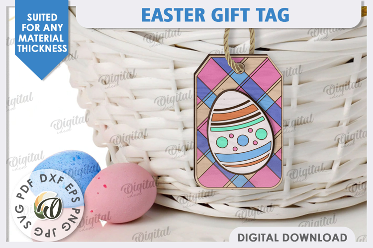Easter Gift Tag Laser Cut. Easter Basket Tag SVG