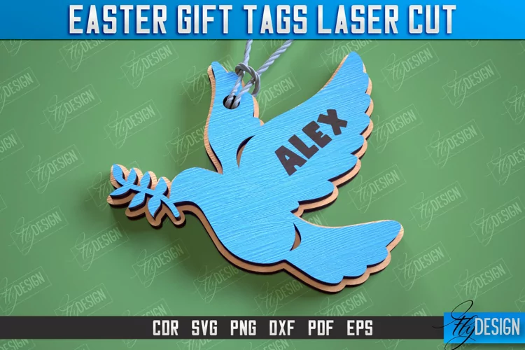 3d Easter Gift Tag Laser Cut Design, Easter Basket Tag SVG