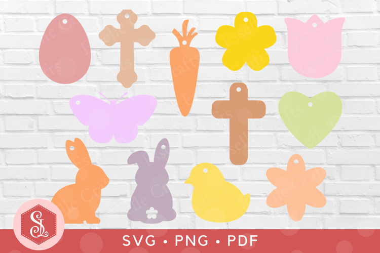 Easter Gift Tag Paper Craft Templates SVG PNG PDF