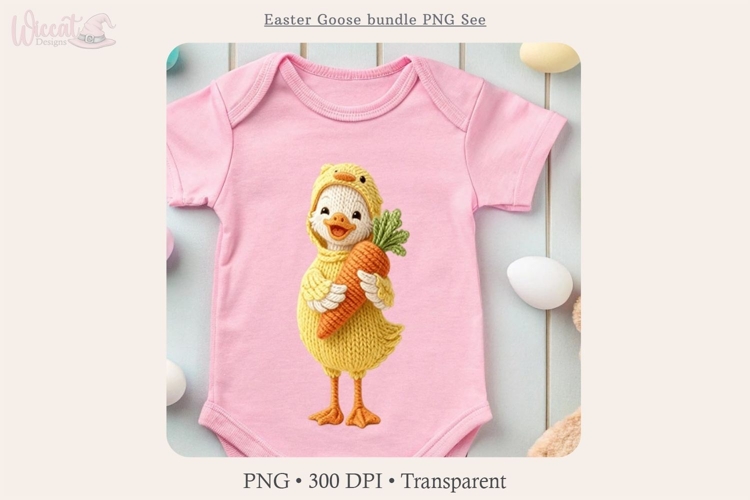 Easter Goose Bundle PNG | Faux Knitted Spring Goose